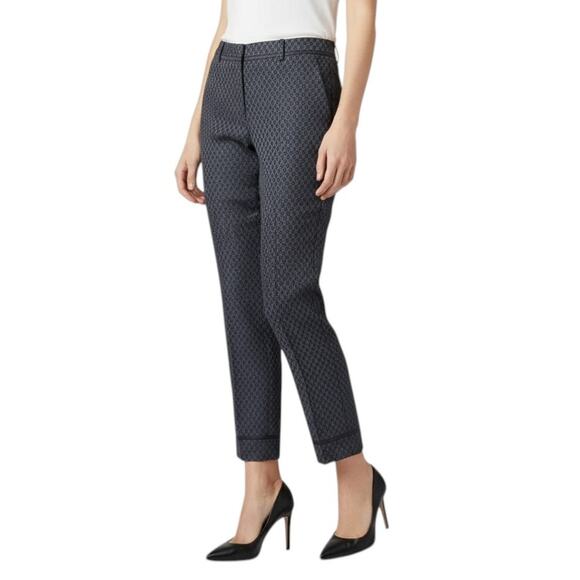 Tory Burch NavyBlue Patterned Skinny Leg Pants Sl/US4